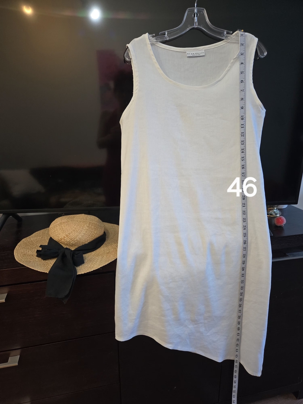 bryn Walker White Linen Blend Asymmetrical Women's Dress US S oversize